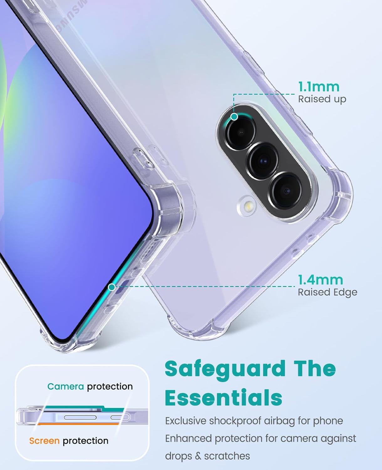 Samsung Galaxy A37 Hoesje Schokbestendig en Dun TPU Back Cover Transparant afbeelding 7