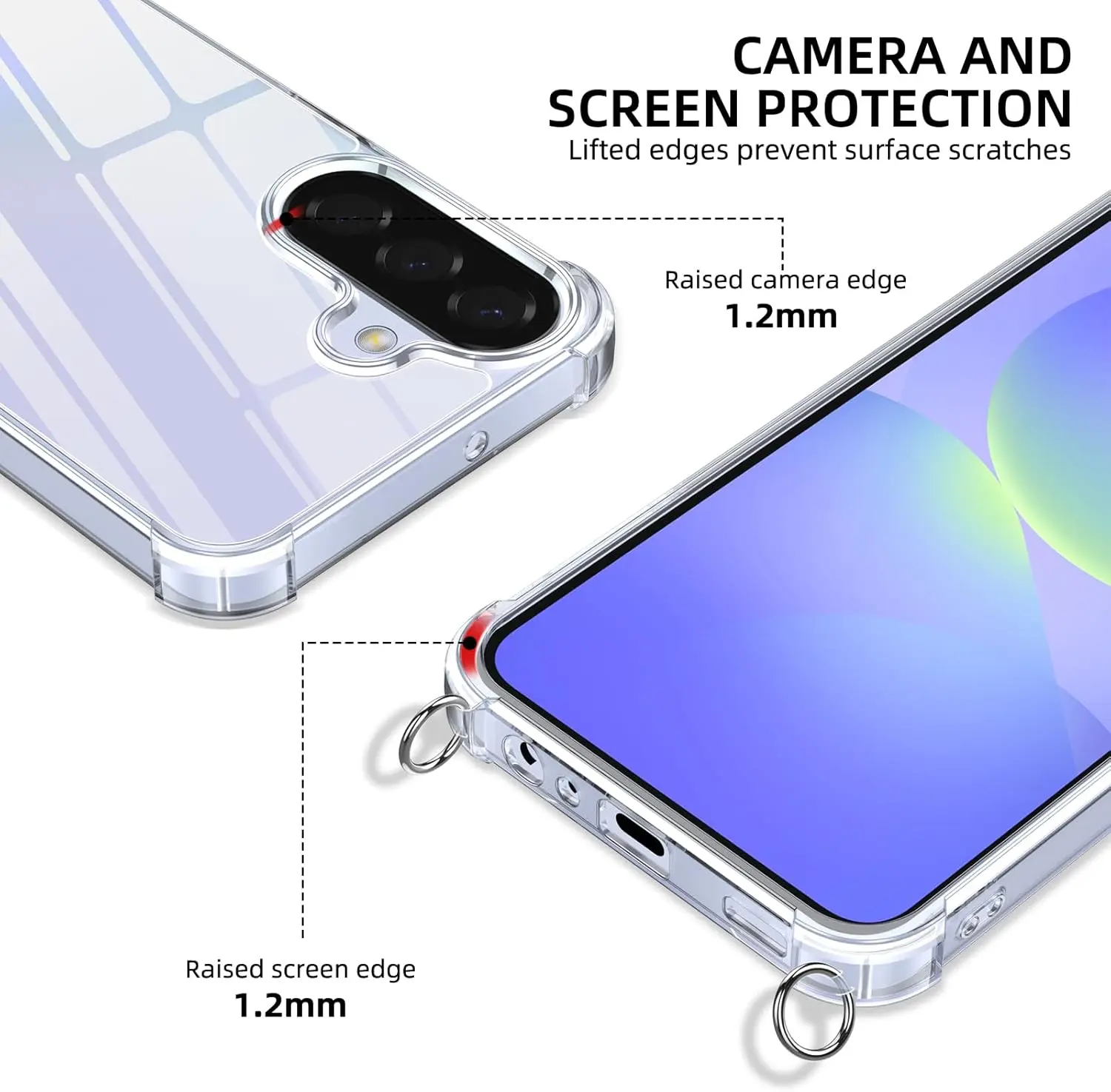Samsung Galaxy A37 Hoesje met Koord Schokbestendig TPU Transparant afbeelding 2