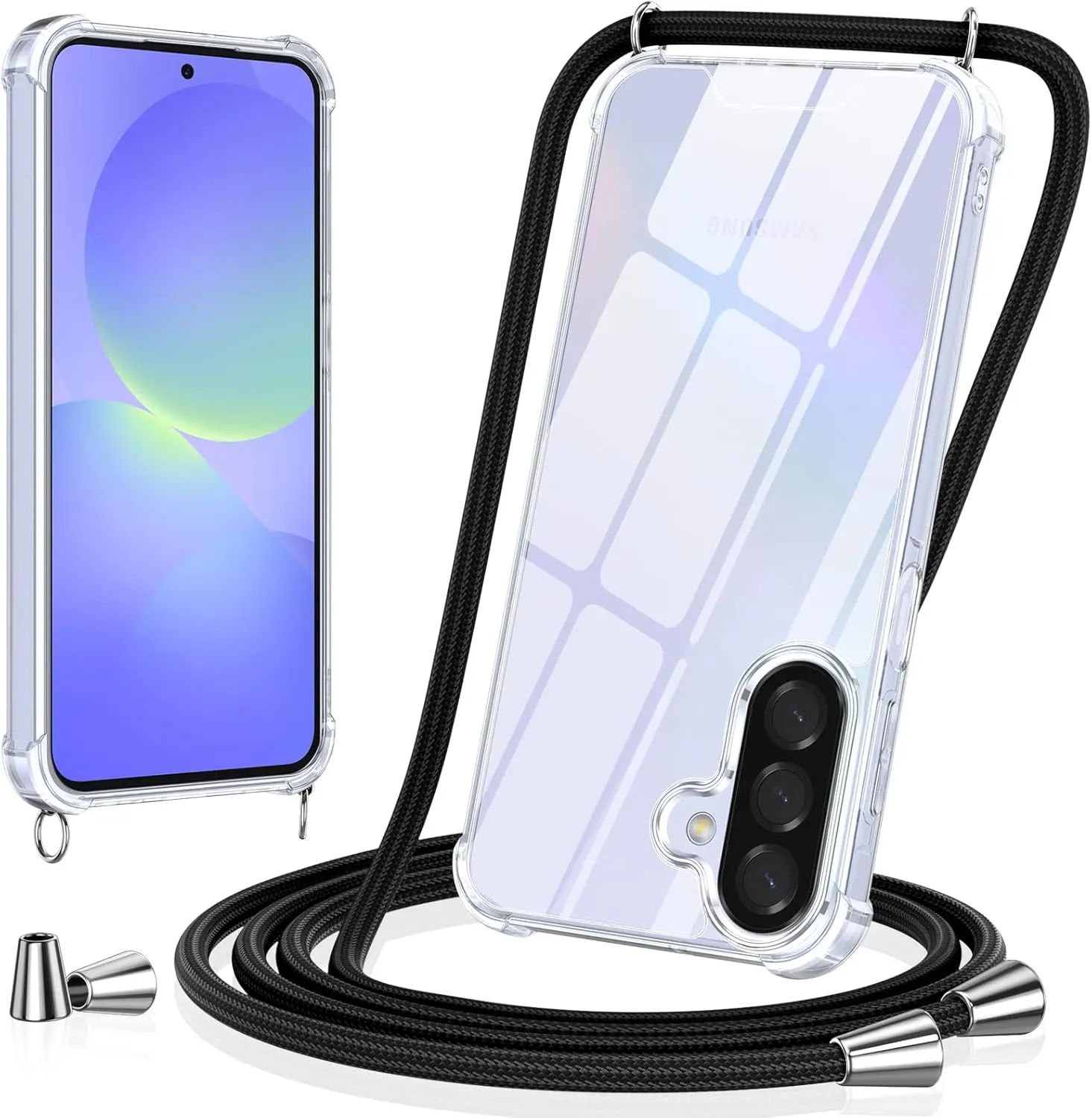 Samsung Galaxy A37 Hoesje met Koord Schokbestendig TPU Transparant afbeelding 1