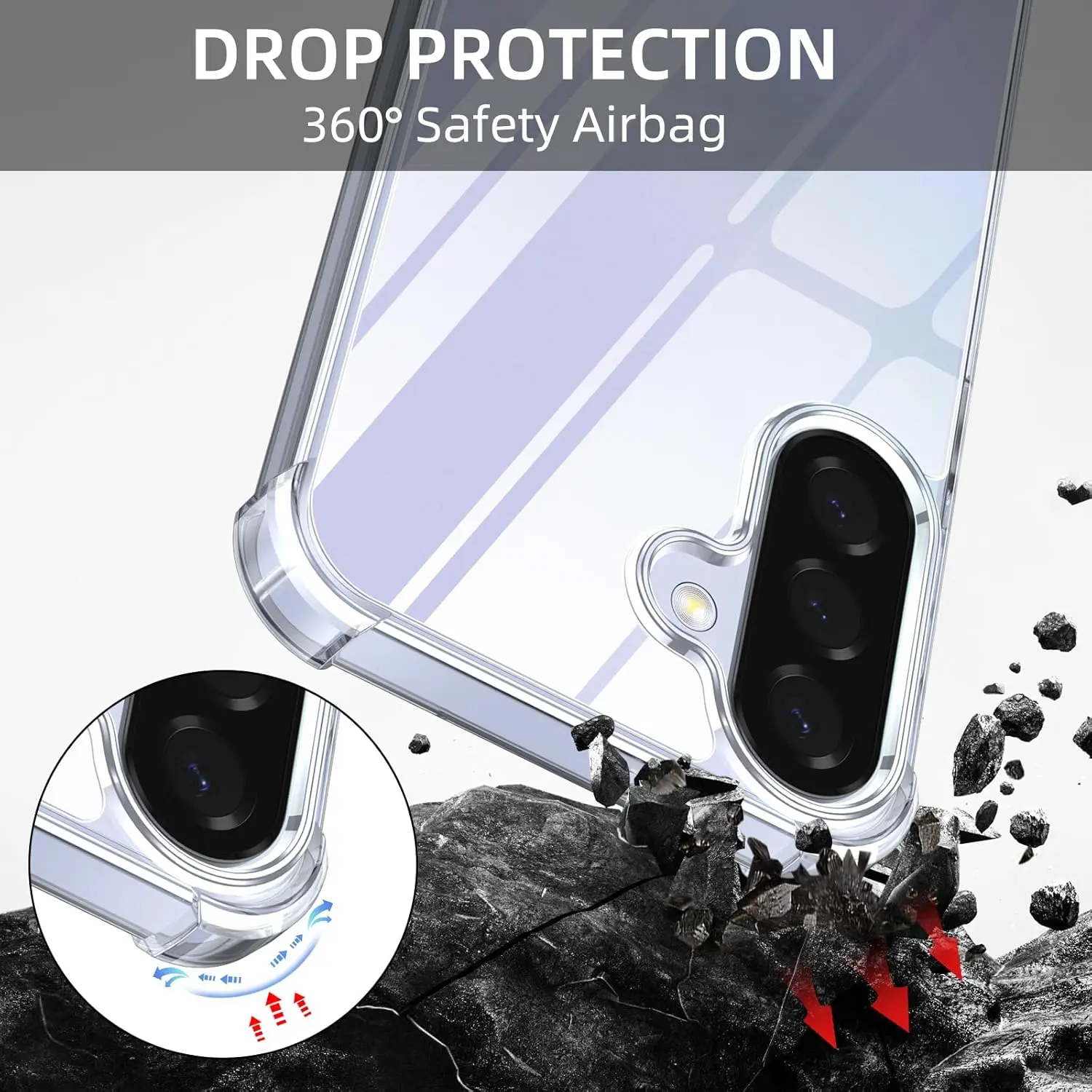 Samsung Galaxy A37 Hoesje met Koord Schokbestendig TPU Transparant afbeelding 3