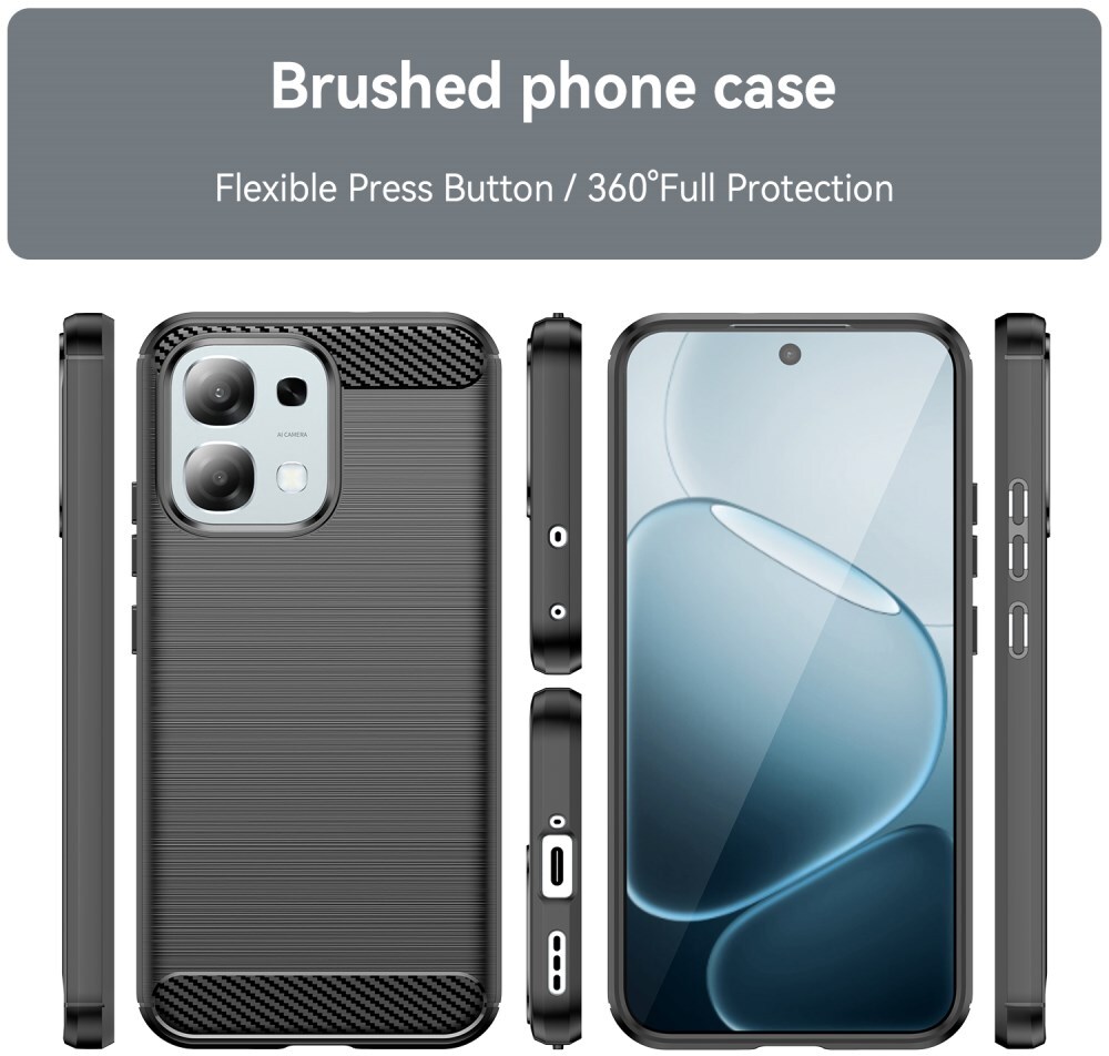 Oppo A6 Pro Hoesje Geborsteld TPU Flexibele Back Cover Zwart afbeelding 8