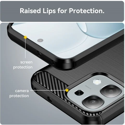Oppo A6 Pro Hoesje Geborsteld TPU Flexibele Back Cover Zwart afbeelding 6