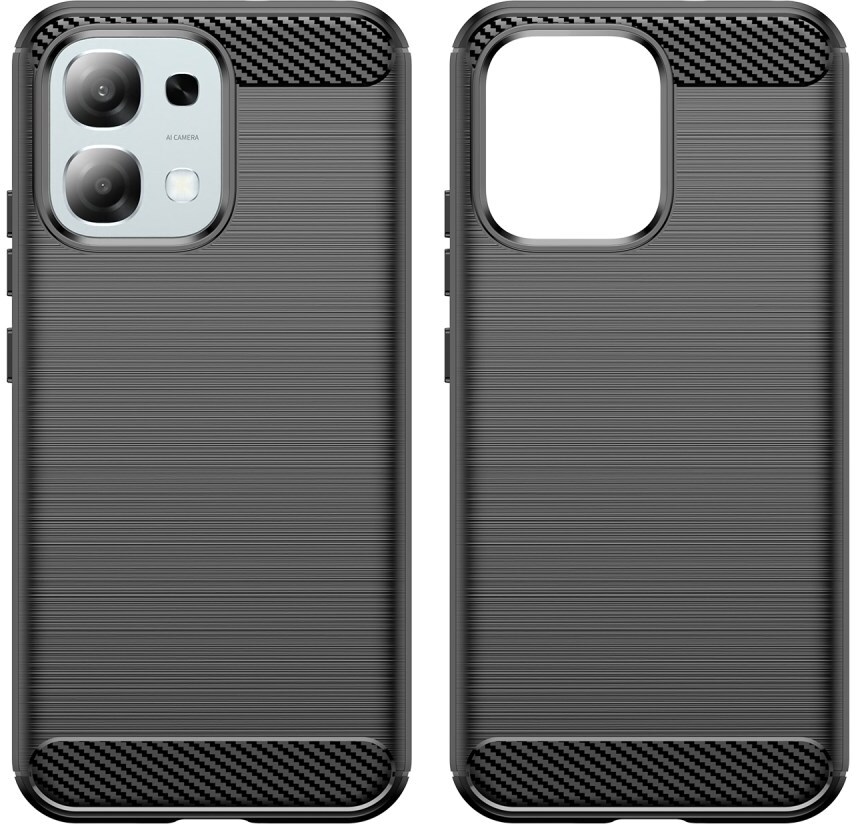 Oppo A6 Pro Hoesje Geborsteld TPU Flexibele Back Cover Zwart afbeelding 7