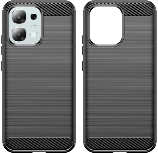 Oppo A6 Pro Hoesje Geborsteld TPU Flexibele Back Cover Zwart afbeelding 7