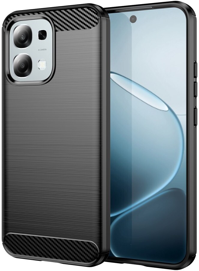 Oppo A6 Pro Hoesje Geborsteld TPU Flexibele Back Cover Zwart afbeelding 1