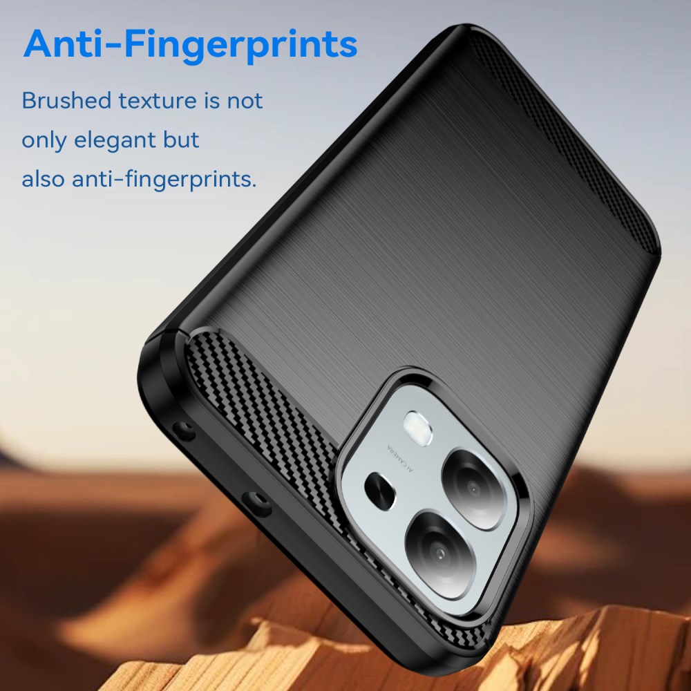 Oppo A6 Pro Hoesje Geborsteld TPU Flexibele Back Cover Zwart afbeelding 2