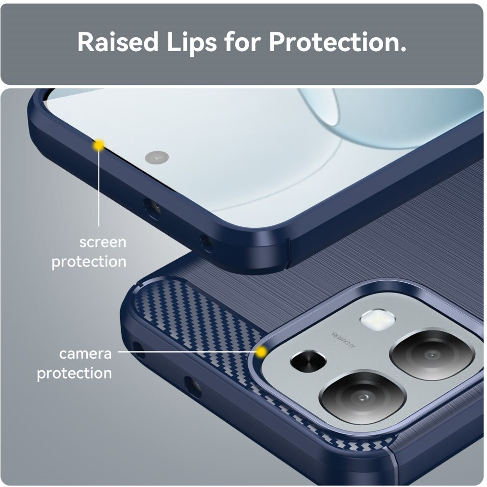 Oppo A6 Pro Hoesje Geborsteld TPU Flexibele Back Cover Blauw afbeelding 6