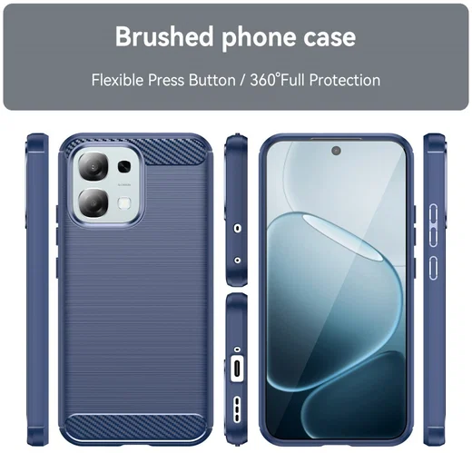 Oppo A6 Pro Hoesje Geborsteld TPU Flexibele Back Cover Blauw afbeelding 8