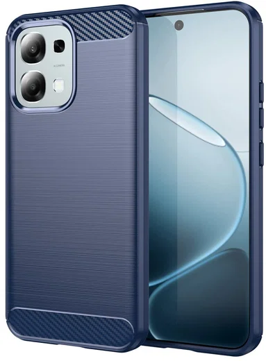 Oppo A6 Pro Hoesje Geborsteld TPU Flexibele Back Cover Blauw afbeelding 1
