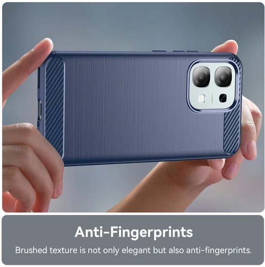 Oppo A6 Pro Hoesje Geborsteld TPU Flexibele Back Cover Blauw afbeelding 5