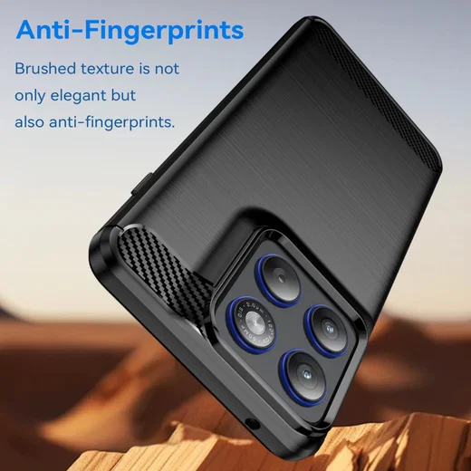 Motorola Edge 70 Hoesje Geborsteld TPU Flexibele Back Cover Zwart afbeelding 2