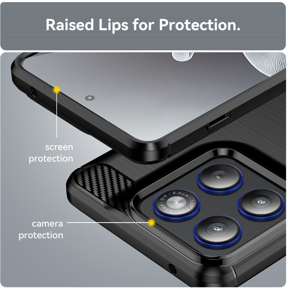 Motorola Edge 70 Hoesje Geborsteld TPU Flexibele Back Cover Zwart afbeelding 7