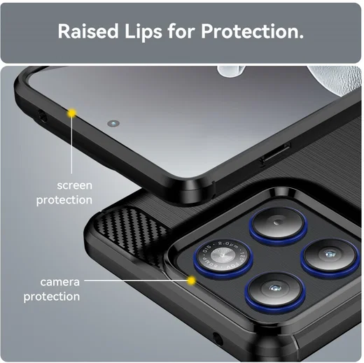 Motorola Edge 70 Hoesje Geborsteld TPU Flexibele Back Cover Zwart afbeelding 7