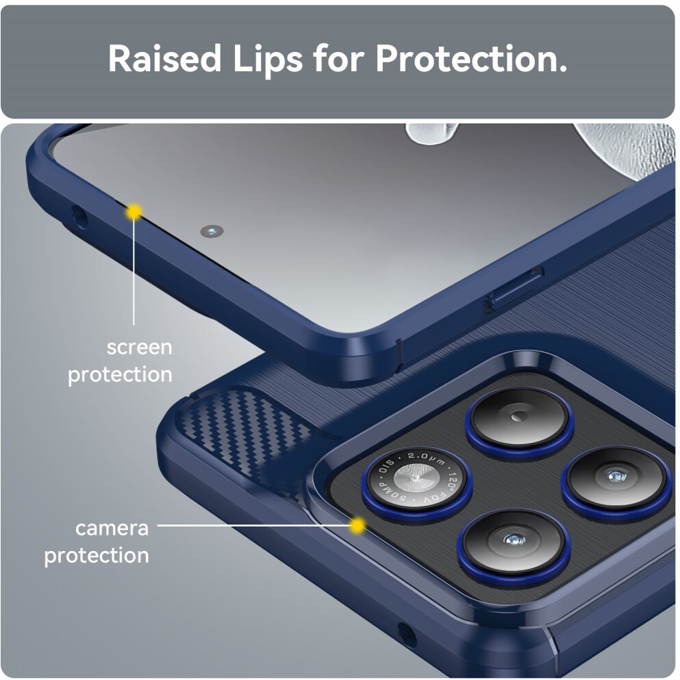Motorola Edge 70 Hoesje Geborsteld TPU Flexibele Back Cover Blauw afbeelding 7