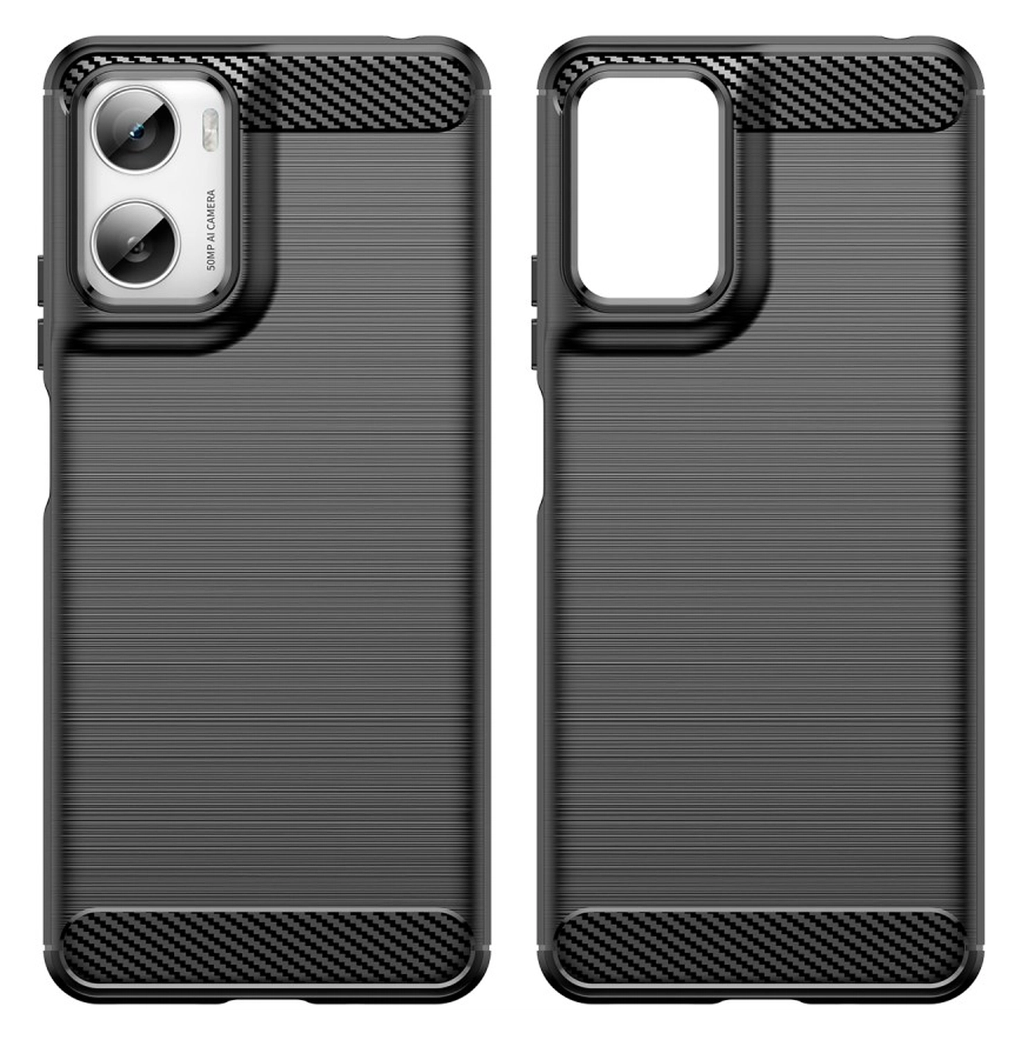 Motorola Moto G06 (Power) Hoesje Geborsteld TPU Flexibele Back Cover Zwart afbeelding 8