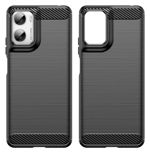 Motorola Moto G06 (Power) Hoesje Geborsteld TPU Flexibele Back Cover Zwart afbeelding 8