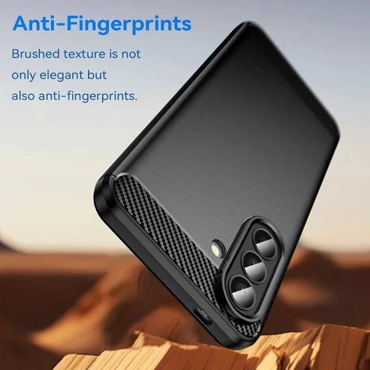 Samsung Galaxy A57 Hoesje Geborsteld TPU Flexibele Back Cover Zwart afbeelding 2