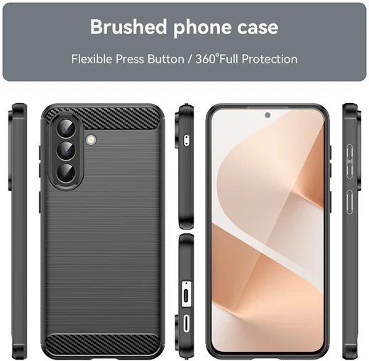 Samsung Galaxy A57 Hoesje Geborsteld TPU Flexibele Back Cover Zwart afbeelding 10