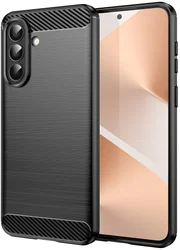 Samsung Galaxy A57 Hoesje Geborsteld TPU Flexibele Back Cover Zwart afbeelding