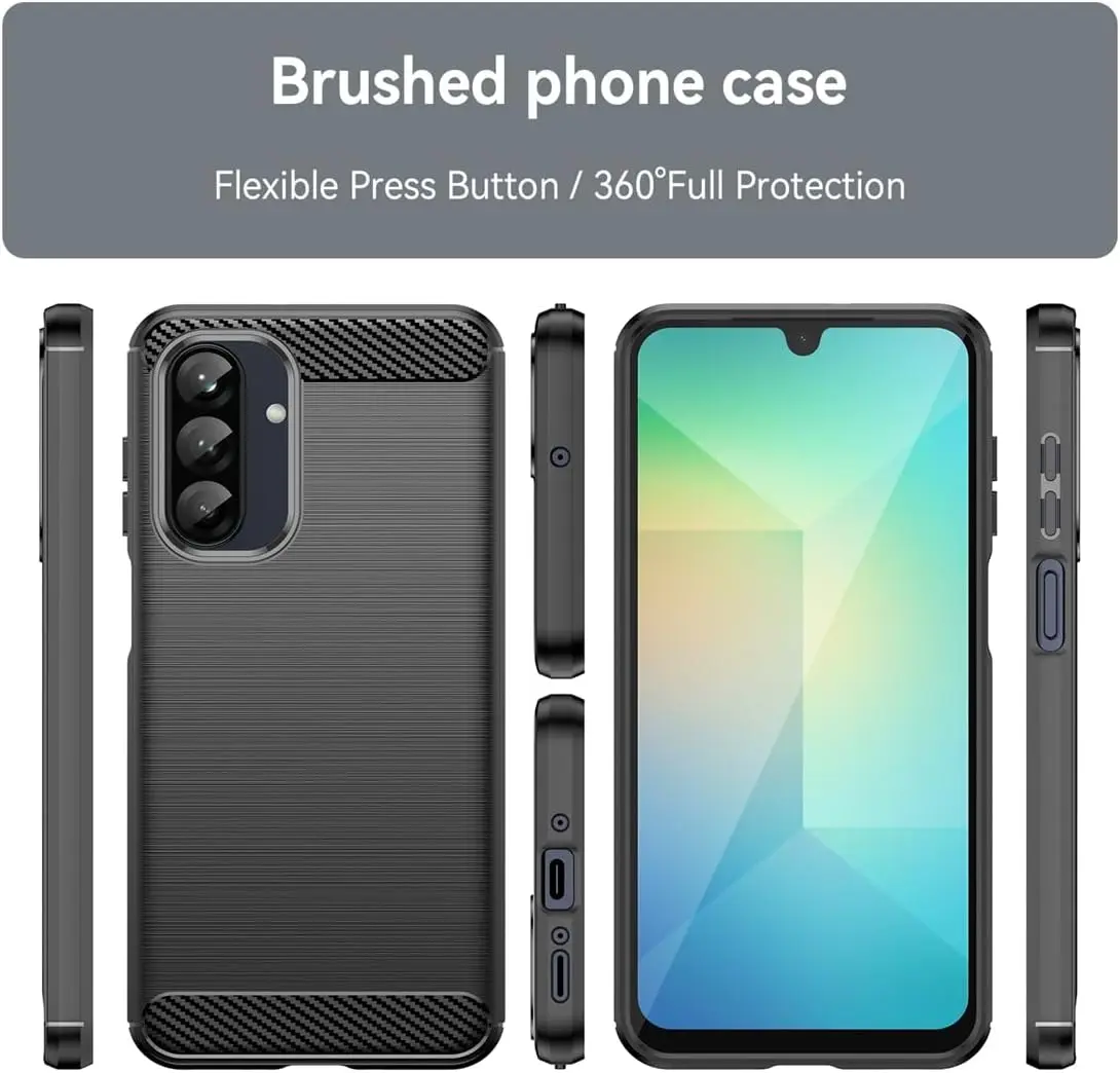 Samsung Galaxy A37 Hoesje Geborsteld TPU Flexibele Back Cover Zwart afbeelding 9