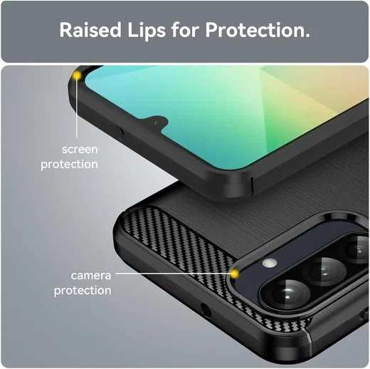Samsung Galaxy A37 Hoesje Geborsteld TPU Flexibele Back Cover Zwart afbeelding 5