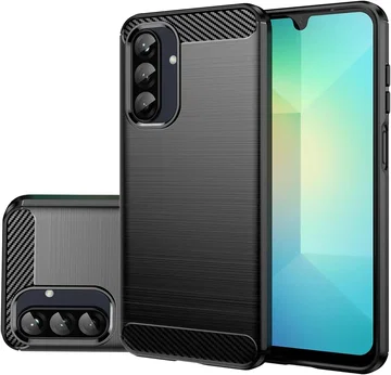 Samsung Galaxy A37 Hoesje Geborsteld TPU Flexibele Back Cover Zwart