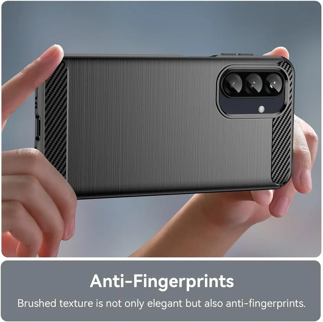 Samsung Galaxy A37 Hoesje Geborsteld TPU Flexibele Back Cover Zwart afbeelding 8