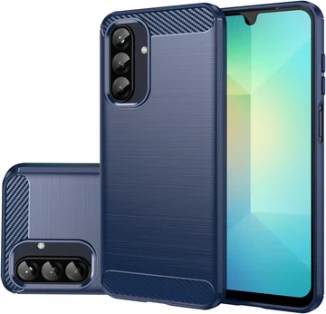 Samsung Galaxy A37 Hoesje Geborsteld TPU Flexibele Back Cover Blauw