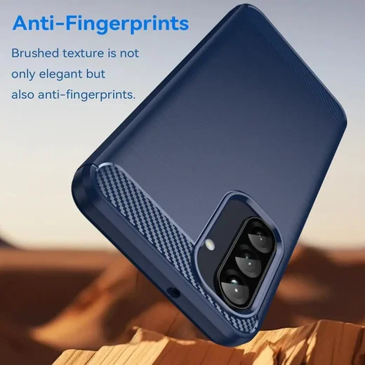 Samsung Galaxy A37 Hoesje Geborsteld TPU Flexibele Back Cover Blauw afbeelding 2