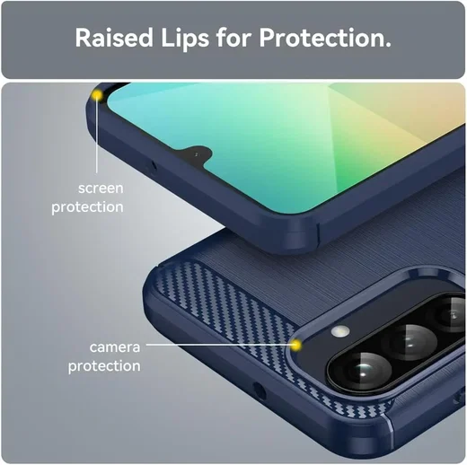 Samsung Galaxy A37 Hoesje Geborsteld TPU Flexibele Back Cover Blauw afbeelding 5