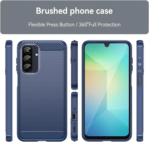 Samsung Galaxy A37 Hoesje Geborsteld TPU Flexibele Back Cover Blauw afbeelding 9