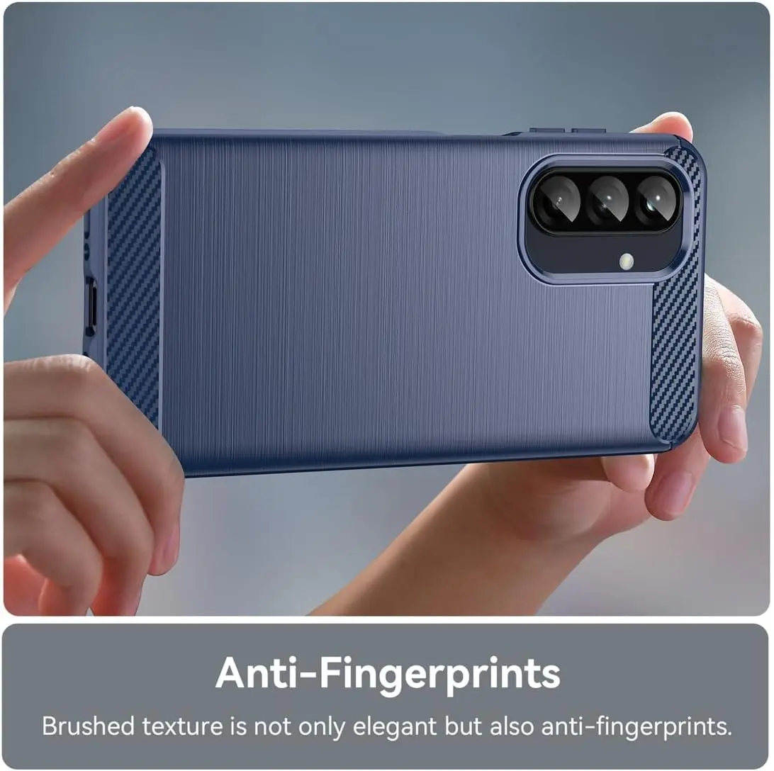 Samsung Galaxy A37 Hoesje Geborsteld TPU Flexibele Back Cover Blauw afbeelding 8