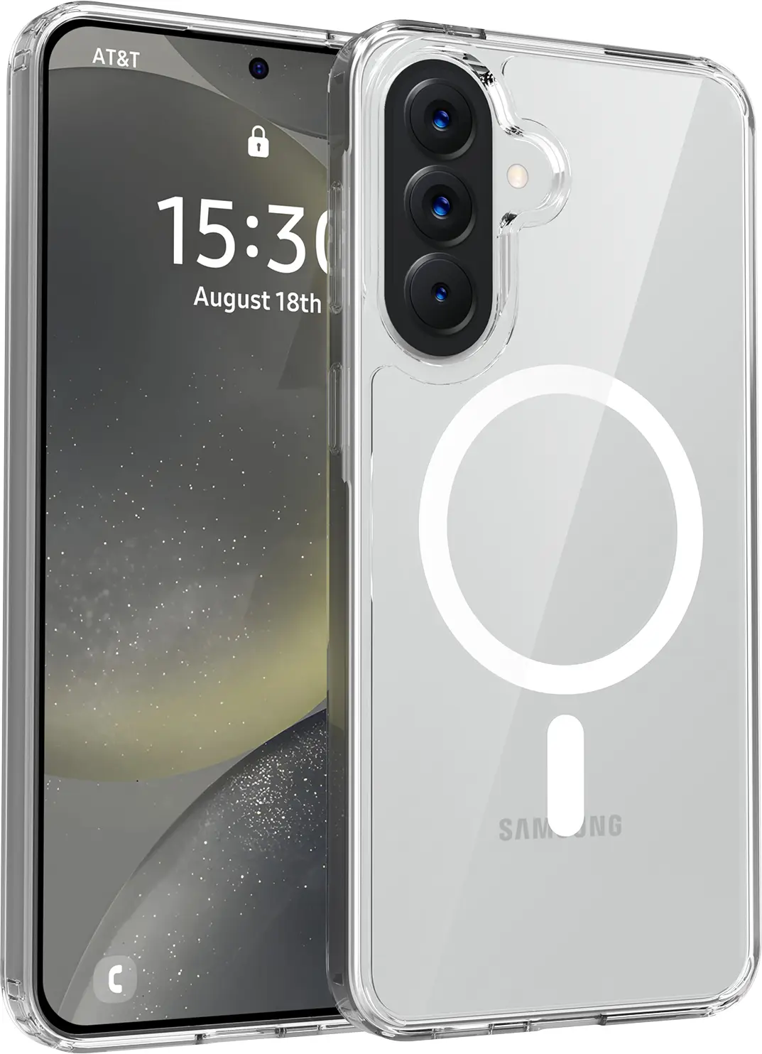 Samsung Galaxy A57 Hoesje Hard Back Cover met MagSafe Transparant afbeelding 1