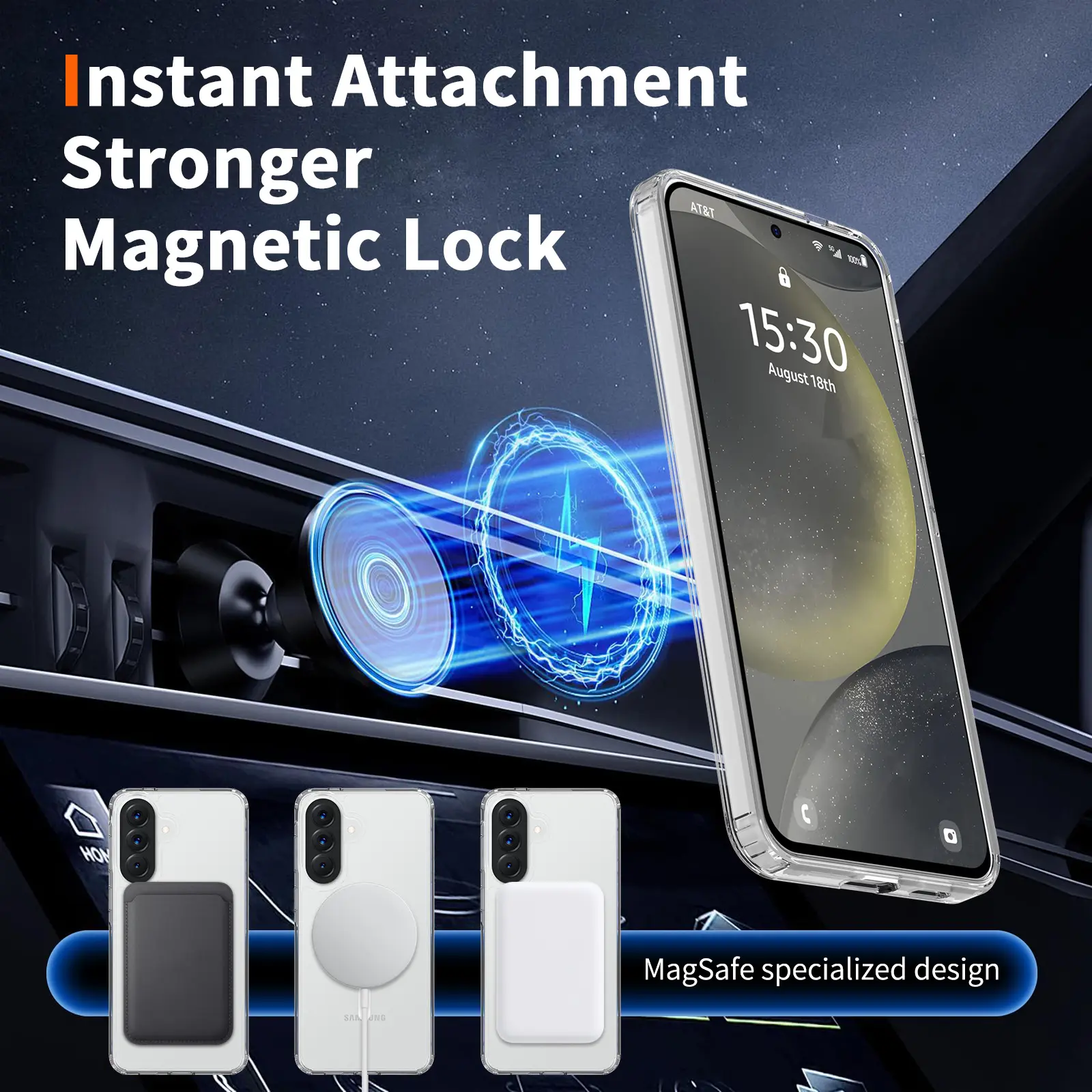 Samsung Galaxy A57 Hoesje Hard Back Cover met MagSafe Transparant afbeelding 6