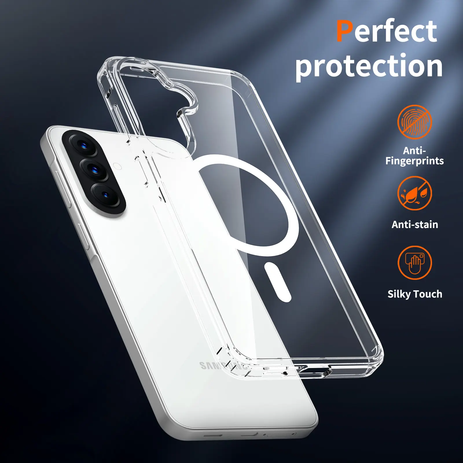 Samsung Galaxy A57 Hoesje Hard Back Cover met MagSafe Transparant afbeelding 4