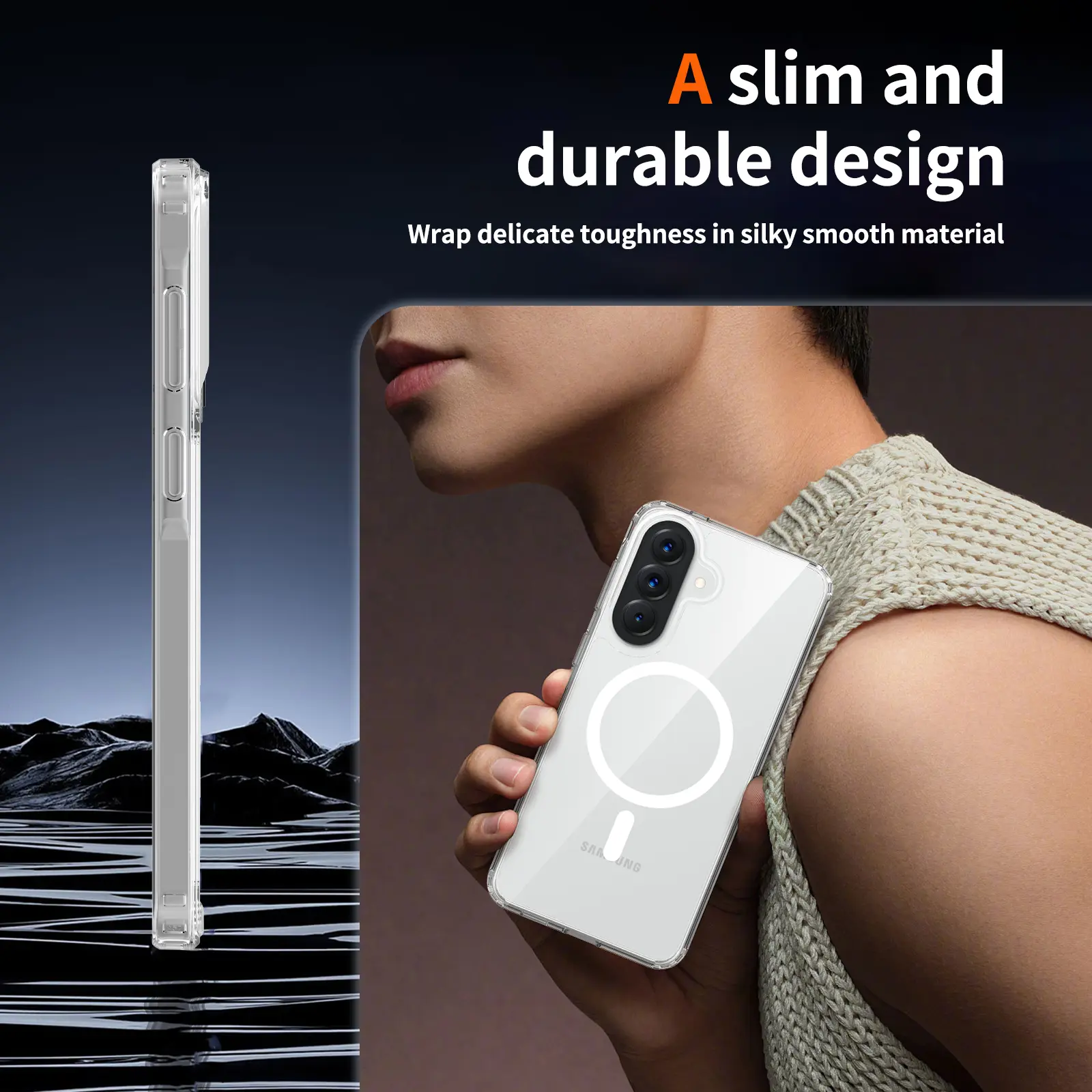 Samsung Galaxy A57 Hoesje Hard Back Cover met MagSafe Transparant afbeelding 5