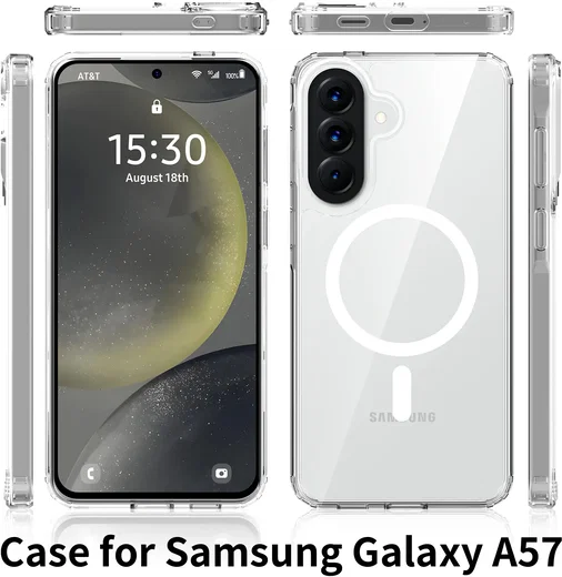 Samsung Galaxy A57 Hoesje Hard Back Cover met MagSafe Transparant afbeelding 9