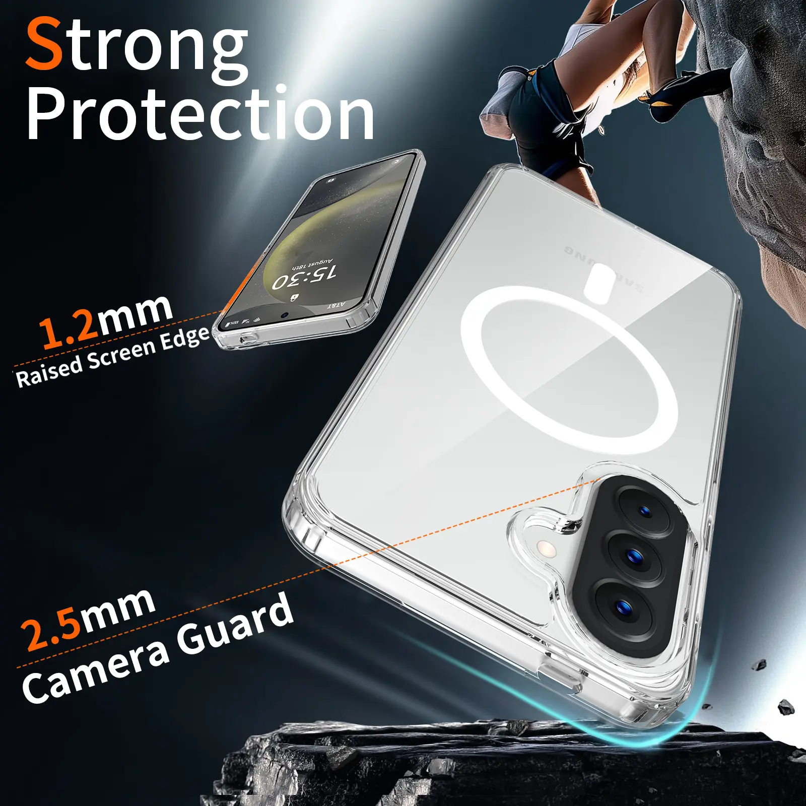 Samsung Galaxy A57 Hoesje Hard Back Cover met MagSafe Transparant afbeelding 10