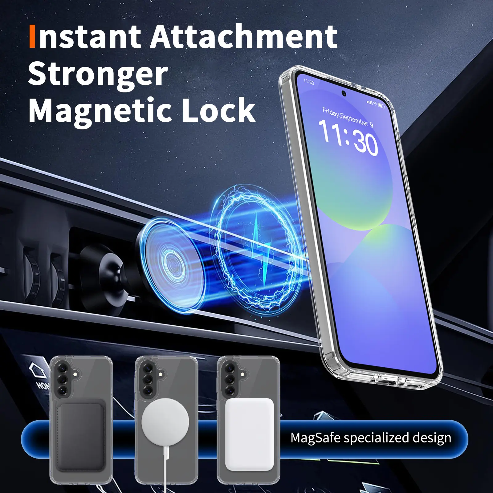 Samsung Galaxy A37 Hoesje Hard Back Cover met MagSafe Transparant afbeelding 9