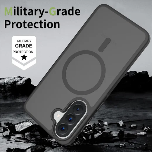 Samsung Galaxy A57 Hoesje met MagSafe Back Cover Matte Zwart afbeelding 2