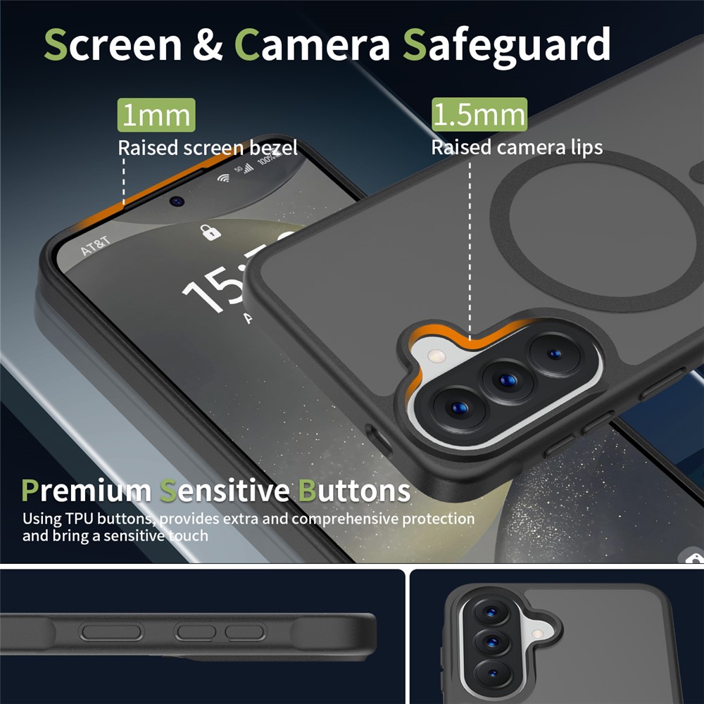 Samsung Galaxy A57 Hoesje met MagSafe Back Cover Matte Zwart afbeelding 6