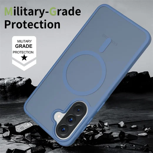 Samsung Galaxy A57 Hoesje met MagSafe Back Cover Matte Blauw afbeelding 2