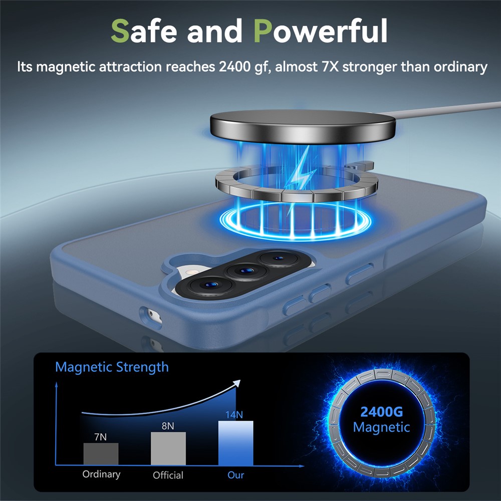 Samsung Galaxy A57 Hoesje met MagSafe Back Cover Matte Blauw afbeelding 9