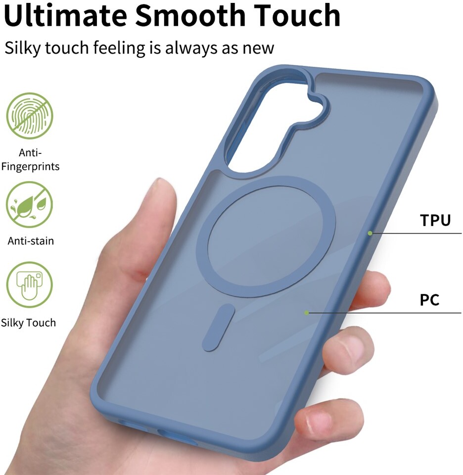 Samsung Galaxy A57 Hoesje met MagSafe Back Cover Matte Blauw afbeelding 5