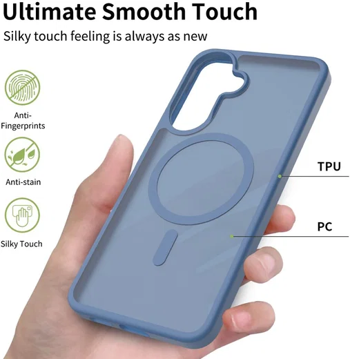 Samsung Galaxy A57 Hoesje met MagSafe Back Cover Matte Blauw afbeelding 5