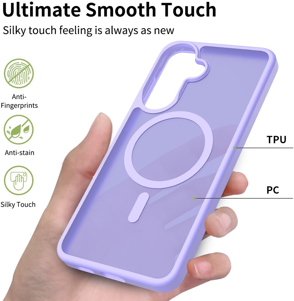 Samsung Galaxy A57 Hoesje met MagSafe Back Cover Matte Paars afbeelding 5