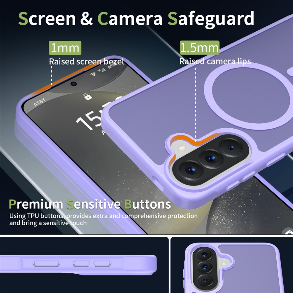 Samsung Galaxy A57 Hoesje met MagSafe Back Cover Matte Paars afbeelding 6