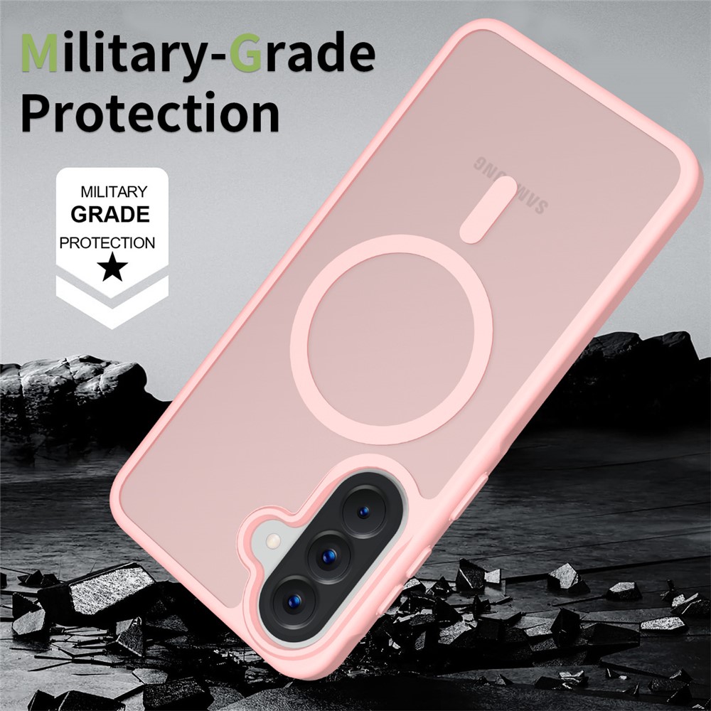 Samsung Galaxy A57 Hoesje met MagSafe Back Cover Matte Roze afbeelding 2