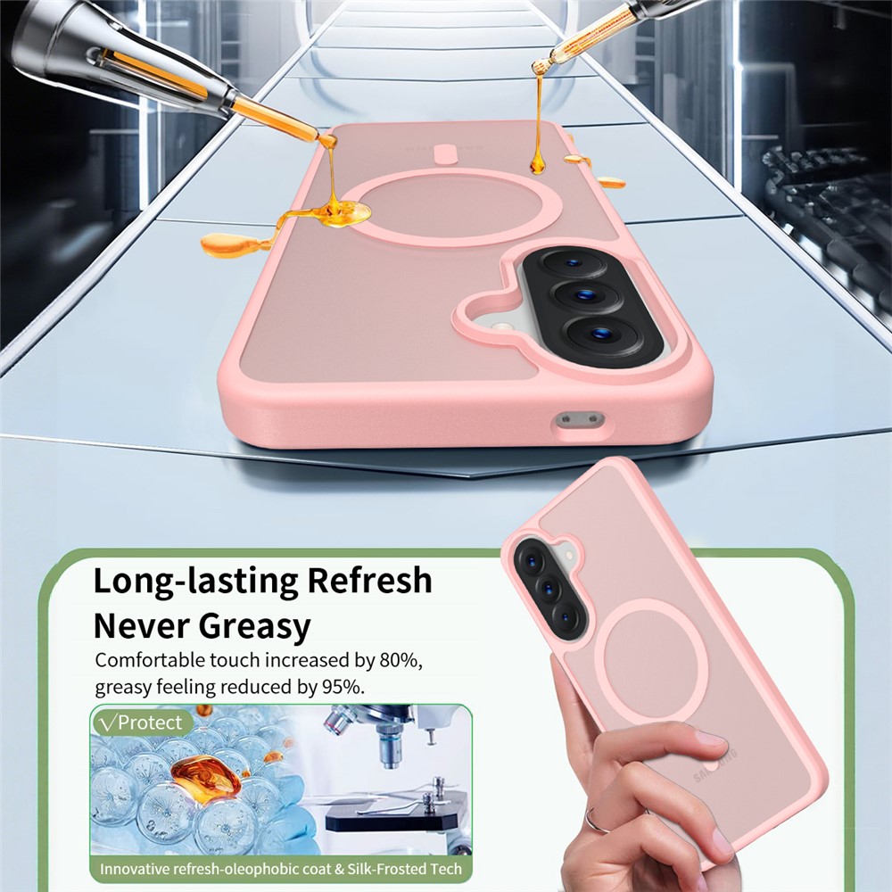 Samsung Galaxy A57 Hoesje met MagSafe Back Cover Matte Roze afbeelding 8