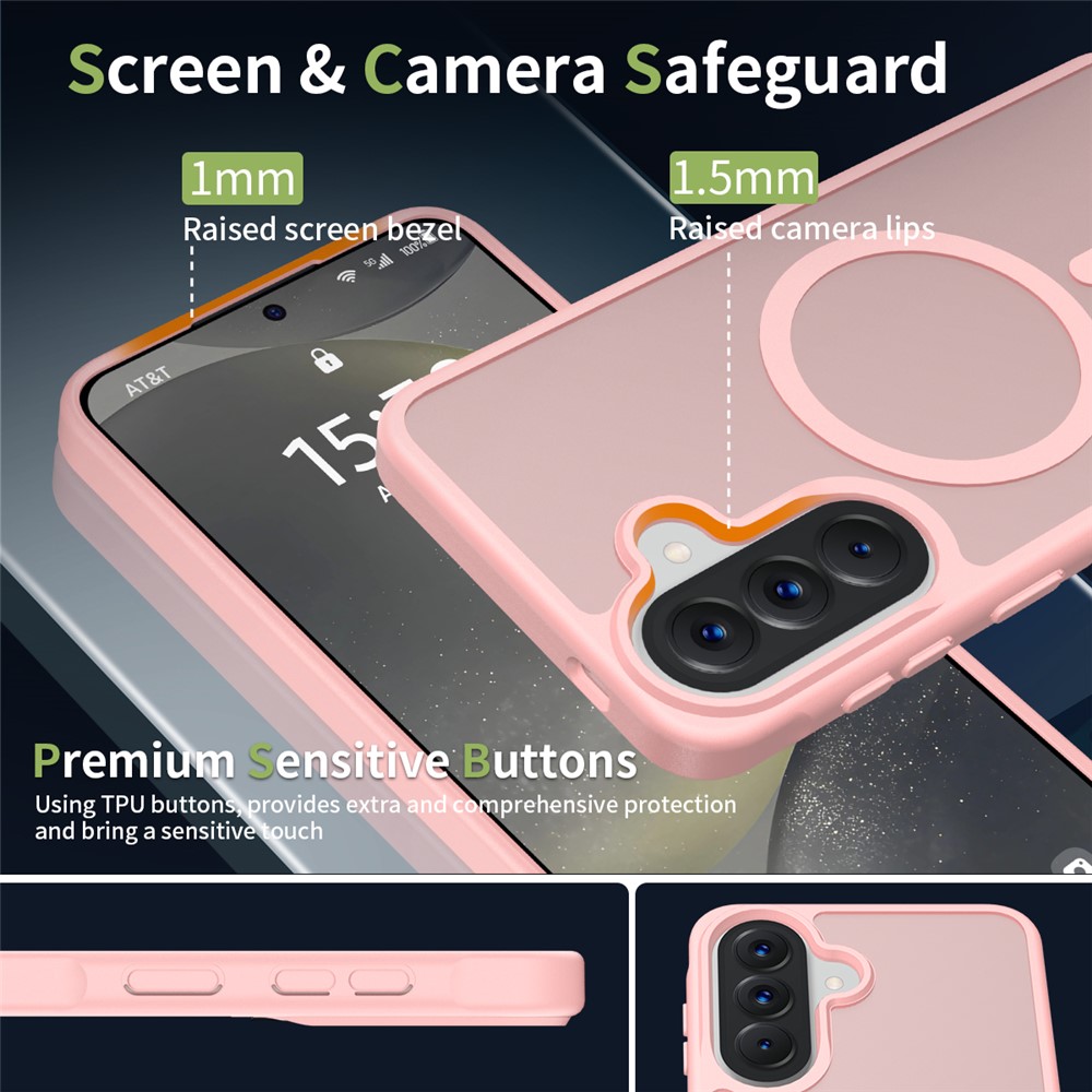 Samsung Galaxy A57 Hoesje met MagSafe Back Cover Matte Roze afbeelding 6